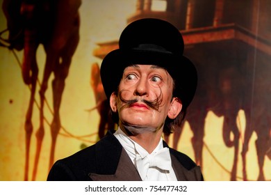 NEW YORK, USA - SEP 16, 2017: Salvador Dali, Spanish Painter, Madame Tussauds NY Wax Museum.