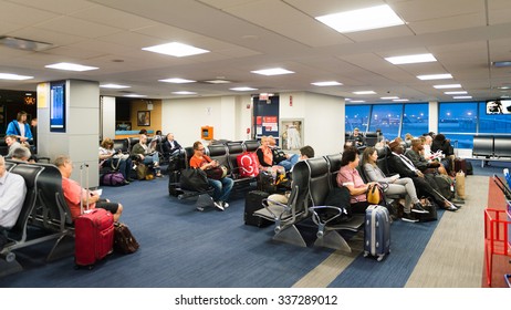 NEW YORK, USA - SEP 21, 2015: Part of the John F. Kennedy International Airport. It is the busiest international air passenger gateway in the United States