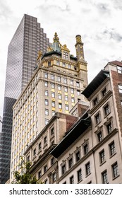 NEW YORK, USA - SEP 22, 2015: Architecture of the Fifth avenue, 10.0 km. It stretches from West 143rd Street in Harlem to Washington Square North at Washington Square Park in Greenwich Village