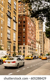 NEW YORK, USA - SEP 22, 2015: Architecture Of The Eighth Avenue (Manhattan). 8 Avenue Begins In The West Village Neighborhood At Abingdon Square