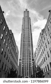 New York, USA - Sep 24, 2018: Rockefeller Center in New York City. Rockefeller Center is a national historic landmark and a complex of 19 commercial buildings
