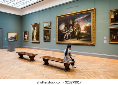 NEW YORK, USA - SEP 25, 2015: European Painter's Picture Gallery In The Metropolitan Museum Of Art (the Met), The Largest Art Museum In The United States Of America