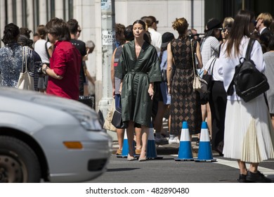 New York. Usa - September 12, 2014: Details Of Clothing And Footwear After The Show At Fashion Week In New York. Street Style Photo