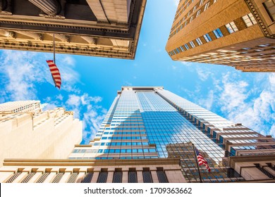 NEW YORK, USA - September 23, 2018: Wall Street Financial District. New York Stock Exchange. Manhattan. New York City, USA.