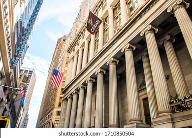 NEW YORK, USA - September 23, 2018: Wall Street Financial District. New York Stock Exchange. Manhattan. New York City, USA.