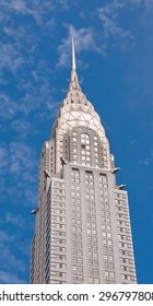 NEW YORK, USA - SEPTEMBER 8, 2011: The Top Of The Chrysler Building In Manhattan, New York City