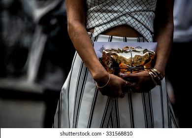 New York. Usa - September 8, 2014: Details Of Clothing And Footwear After The Marc Jacobs Show At Fashion Week In New York. Street Style Photo