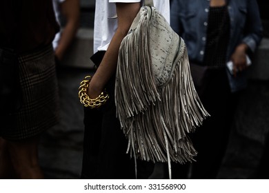 New York. Usa - September 8, 2014: Details Of Clothing And Footwear After The Marc Jacobs Show At Fashion Week In New York. Street Style Photo