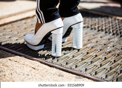 New York. Usa - September 8, 2014: Details Of Clothing And Footwear After The Marc Jacobs Show At Fashion Week In New York. Street Style Photo