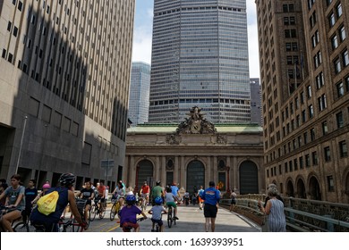 New York, USA-August 17, 2019: Grand Central Station On Summer Street Day In August. Summer Streets Is An Annual Celebration Of New York City's Most Valuable Public Space.