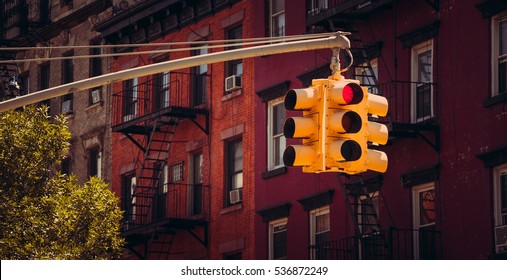 New York Yellow Traffic Light