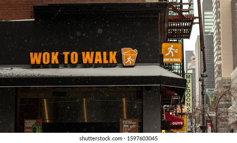 New York, New York/USA 12/24/19 Picture Of Wok To Walk Location On 43rd St And Third Avenue. New York, NY 