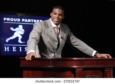 NEW YORK-DEC 11: Cam Newton, Quarterback Of The Auburn University Tigers, Speaks After Winning The 2010 Heisman Memorial Trophy Award On December 11, 2010 In New York City.