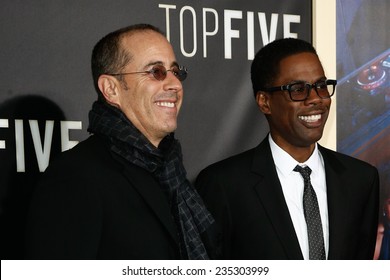 NEW YORK-DEC 3: Comedian/actors Jerry Seinfeld (L) and Chris Rock attend the "Top Five" premiere at the Ziegfeld Theatre on December 3, 2014 in New York City.