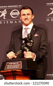 NEW YORK-DEC 8: Texas A&M Quarterback Johnny Manziel Attends The 2012 Heisman Finalists Press Conference At The Marriott Marquis On December 8, 2012 In New York City.