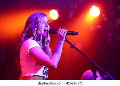 NEW YORK-FEB 25: Singer Cassadee Pope Performs Onstage At The PlayStation Theater On February 25, 2016 In New York City.