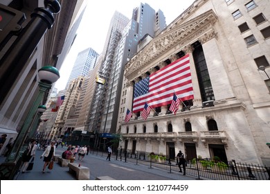 New York-jul 11th,2018:new York Stock Exchange In Wall Street