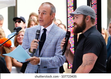 NEW YORK-JULY 13: Matt Lauer And Zac Brown (right) On The Today Show At Rockefeller Plaza On July 13, 2012 In New York City.