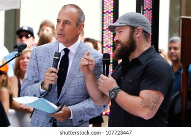 NEW YORK-JULY 13: Matt Lauer And Zac Brown (right) On The Today Show At Rockefeller Plaza On July 13, 2012 In New York City.