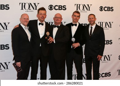 NEW YORK-JUN 7: (L-R) Chris Harper, Simon Stephens, Stuart Thompson, Rufus Norris And Tim Levy Hold The Trophy At The 69th Annual Tony Awards At Radio City Music Hall On June 7, 2015 In New York City.