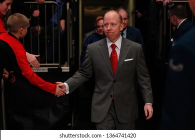 NEW YORK-MAR 10: Cincinnati Bearcats Head Coach Mick Cronin Enters The Court Against The Louisville Cardinals During The Big East Tournament On March 10, 2012 At Madison Square Garden In New York City