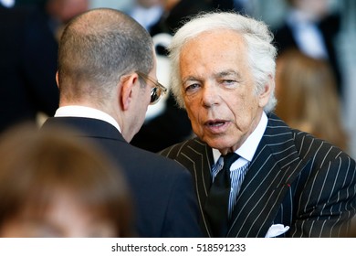 NEW YORK-MAY 5: Designer Ralph Lauren (R) Attends The Ribbon Cutting Ceremony For The Anna Wintour Costume Center Grand Opening At The Metropolitan Museum Of Art On May 5, 2014 In New York City.