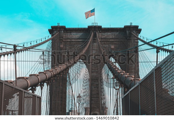 New Yorknew Jersey Views Park Bench Stock Photo Edit Now 1469010842