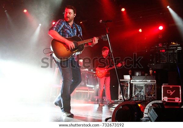 NEW  YORK-NOV 14: Country music singer Chris Young
performs in concert at the Best Buy Theater on November 14, 2014 in
New York City.
