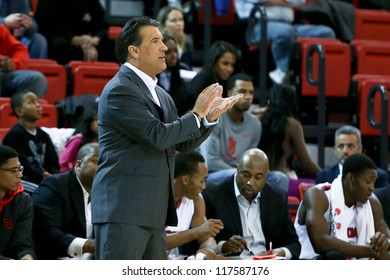 NEW YORK-NOV 3: St. John's Red Storm Head Coach Steve Lavin On The Sidelines Against The Sonoma State Seawolves At Carnesecca Arena On November 3, 2012 In Jamaica, Queens, New York.