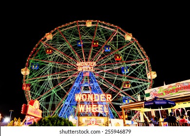 New York,NY, USA - June 22, 2013:Wonder Wheel: Coney Island's Luna Park, Brooklyn, New York 