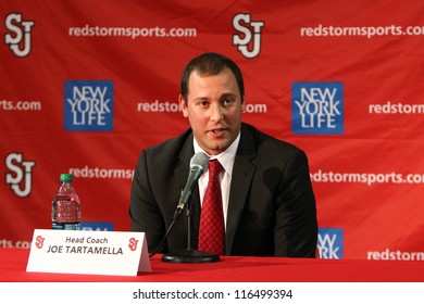 NEW YORK-OCT. 23: St. John's Red Storm Head Coach Joe Tartamella Speaks To The Media On October 23, 2012 At Carnesecca Arena, Jamaica, Queens, New York.