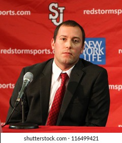 NEW YORK-OCT. 23: St. John's Red Storm Head Coach Joe Tartamella Speaks To The Media On October 23, 2012 At Carnesecca Arena, Jamaica, Queens, New York.