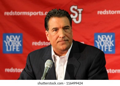 NEW YORK-OCT. 23: St. John's Red Storm Head Coach Steve Lavin Speaks To The Media On October 23, 2012 At Carnesecca Arena, Jamaica, Queens, New York.