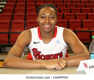 NEW YORK-OCT. 23: St. John's Red Storm Forward Amber Thompson During Media Day On October 23, 2012 At Carnesecca Arena, Jamaica, Queens, New York.