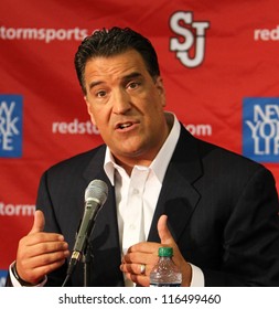 NEW YORK-OCT. 23: St. John's Red Storm Head Coach Steve Lavin Speaks To The Media On October 23, 2012 At Carnesecca Arena, Jamaica, Queens, New York.