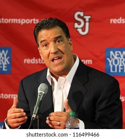 NEW YORK-OCT. 23: St. John's Red Storm Head Coach Steve Lavin Speaks To The Media On October 23, 2012 At Carnesecca Arena, Jamaica, Queens, New York.