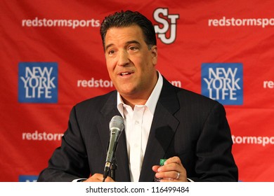 NEW YORK-OCT. 23: St. John's Red Storm Head Coach Steve Lavin Speaks To The Media On October 23, 2012 At Carnesecca Arena, Jamaica, Queens, New York.