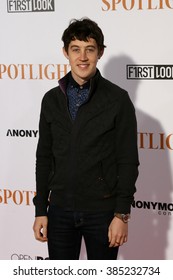 NEW YORK-OCT 27: Actor Alex Sharp Attends The 'Spotlight' New York Premiere At Ziegfeld Theatre On October 27, 2015 In New York City.