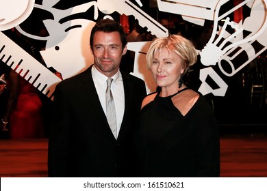 NEW YORK-SEP 17: Hugh Jackman (L) and wife Deborra-Lee Furness attend the 14th annual New Yorkers For Children Fall Gala at Cipriani 42nd Street on September 17, 2013 in New York City