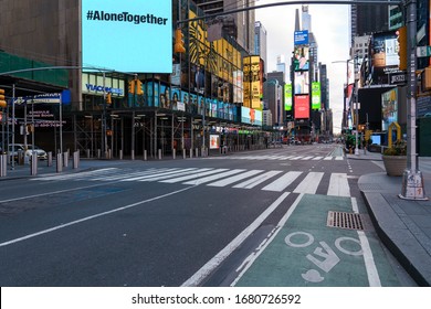 New York/United States- 03.22.2020
Abandoned Times Square At Quarantine Time In New York City