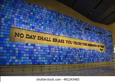 NEW YORK,USA - JULY 2016: Interior Of The 9/11 Memorial Museum In New York City.