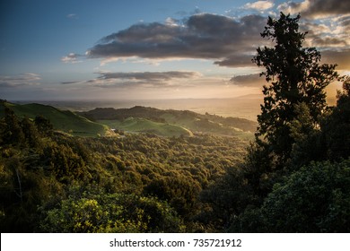 New Zealand, Bay Of Plenty, Nature With Sunset