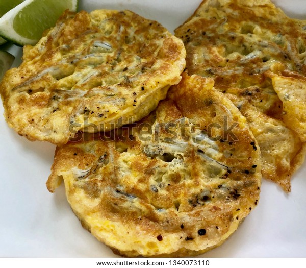 A New\
Zealand culinary delight;  whitebait\
fritters.