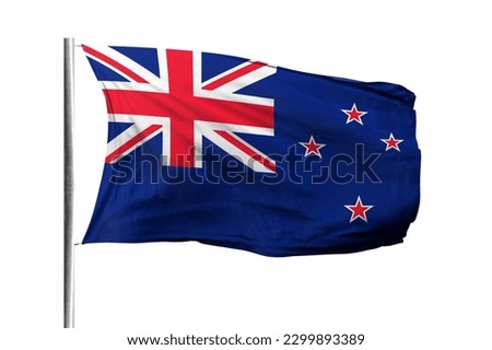 New Zealand flag isolated on white background with clipping path. flag symbols of New Zealand. flag frame with empty space for your text.