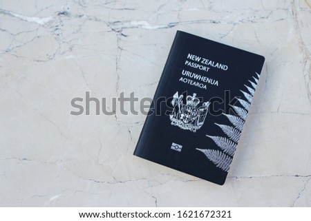 New Zealand passport on the desk