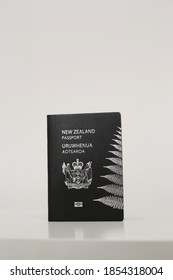 New Zealand passport on white background