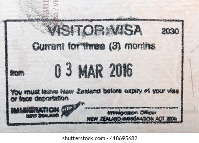 New Zealand Passport Stamp