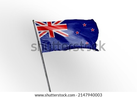 New zealand waving flag on a white background. - image
