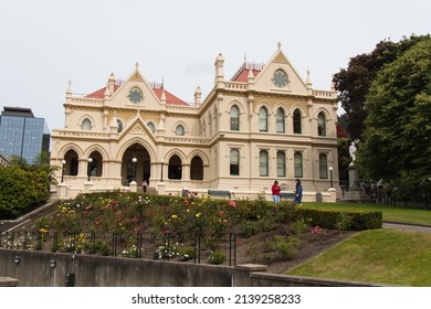New Zealand, Wellington - January 10 2020: front view of Parliamentary Library on January 10 2020 in Wellington, New Zealand.
