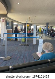 Newark, New Jersey USA- May 12,2021: Busy Airport In New York Area During Covid Pandemic